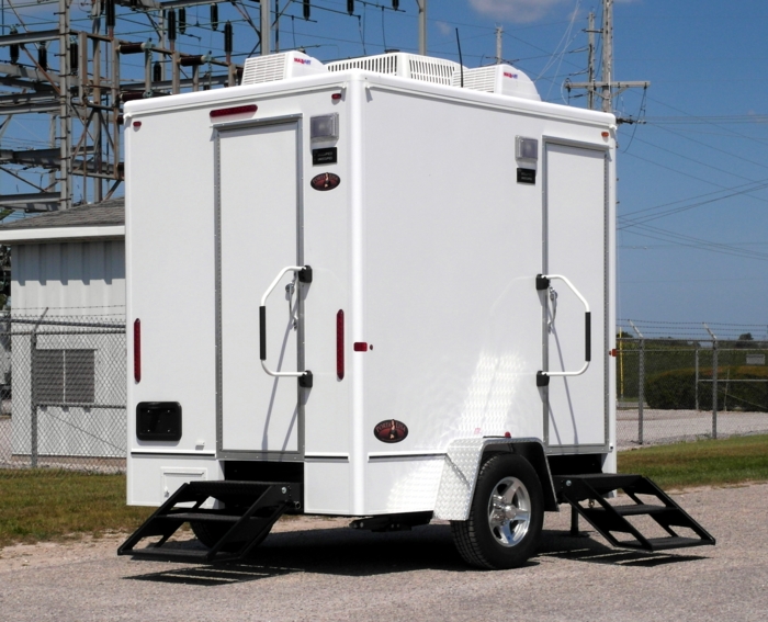 Small, 2 Stall Restroom Trailer Rental in Rhode Island