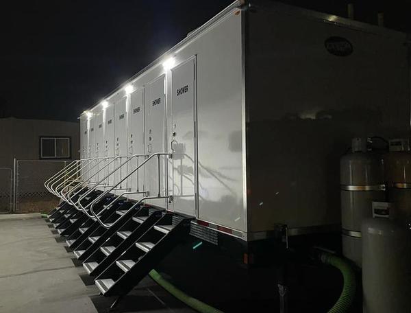 Large, 10 Stall Shower Trailer Rentals in Rhode Island